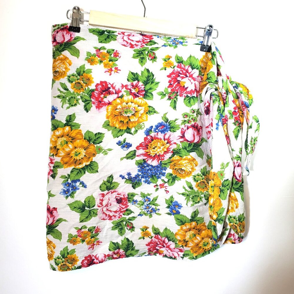 VTG 90s Swimwear Anne Core Floral Sarong Coverup Skirt One Size Cottagecore